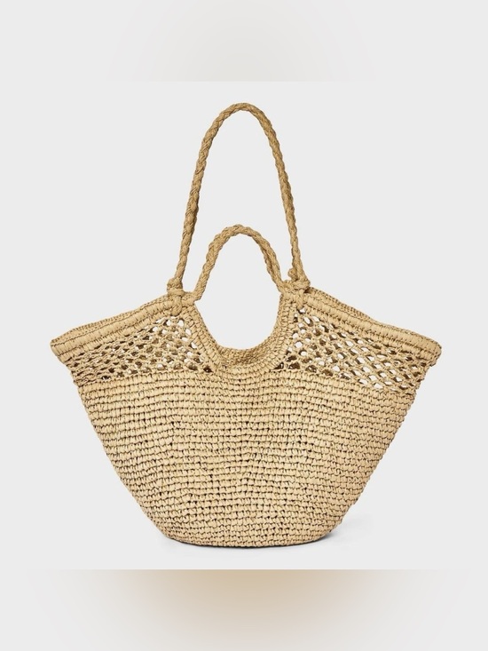 a new day Handbags - NEW A New Day Straw Crochet Fan Tote Bag